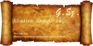 Gladics Szebáld névjegykártya